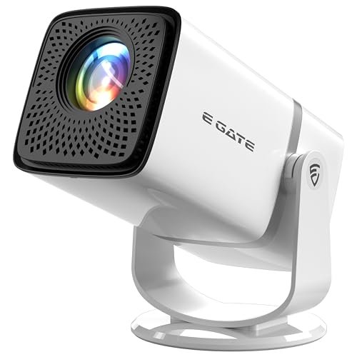 E Gate Atom 3X Projector 4K Ultra Hd Full Hd 1080P Native Automatic Home Projector For Room | 300 Iso | Rotatable Design | Android Netflix Prime | Arc-Hdmi Usb Wifi-6 Bt Screen Mirroring Egate