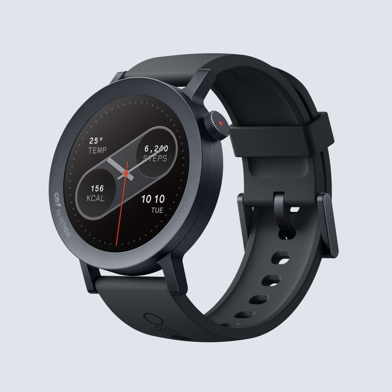 Cmf By Nothing Watch Pro 2, 1.32″ Amoled, Auto-Brightness,Gesture Control, 3D Warmup Guide,Gps Smartwatch(Dark Grey Strap, Free Size)