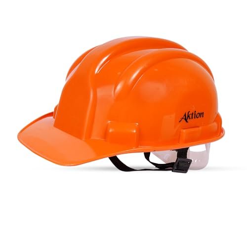 Aktion Ak H01_Wht Safety Helmets Nape Type, Color: Orange, Pack Of 10, Is 2925:1984