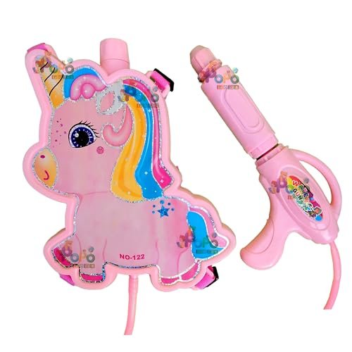 Popo Toys Holi Pressure Pichkari With Unicorn Bag Tank- 2.5 Ltr | With Free Balloons, Gulal And Surprise Holi Gift | Pink