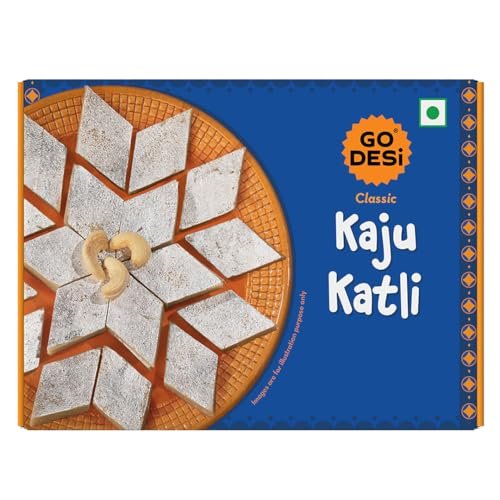 Go Desi Classic Kaju Katli – 200/180 Grams | No Artificial Flavours | Rich, Nutty Taste | Sweets | Mithai