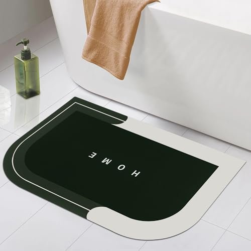 Mollishomes Rubber Bath Mat 4 Mm, Anti-Skid Water Soaking Bathroom Rug Door,Floor Mat, Soft Quick Dry Water Absorbent Mat For Home Office 40X60Cm – Grey