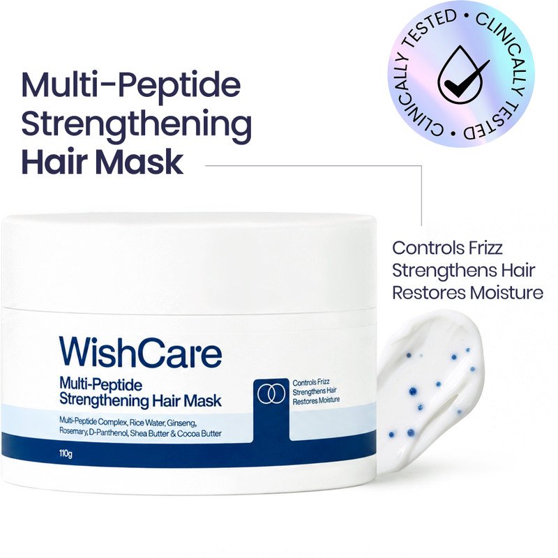 Wishcare Multi-Peptide Strengthening Hair Mask | Frizz Control | Rice Water & Rosemary(110 G)