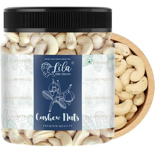 Lila Dry Fruits Cashews 500 Grams | Natural And Unsalted Whole Cashew | Premium Kaju Ideal For Dieting, Snacking, Cooking, And Baking | Protein Rich Kajau Dry Fruits Perfect For Gifting