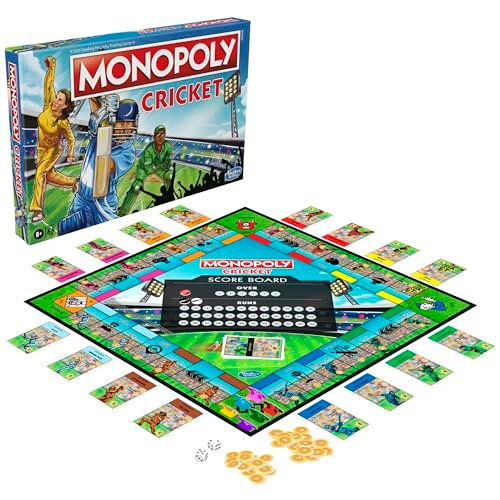 Monopoly Cricket Board Game | Cricket-Themed Monopoly Board Game For Families And Kids | For Ages 8+ | For 2 To 6 Players | Christmas Gift For Kids & Families