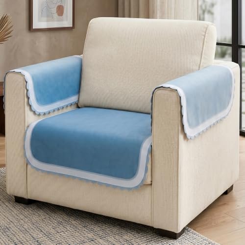Story@Home Sofa Mat Velvet Sofa Cover 1 Seater 76×61 Cm with ArmRest Covers