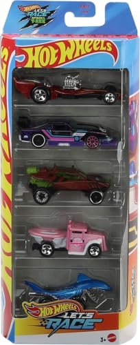 Hot Wheels Toy Cars & Trucks, Let’s Race 5-Pack, Set of 5 1:64 Scale Die-Cast Vehicles from the Animated Netflix Show, Play or Display