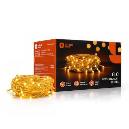 Orient Glo LED 10 m 36 LEDs String Light for Home Decoration | Indoor and Outdoor use | Direct Plug-in | Warm White, Pack of 1