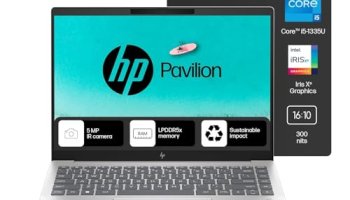 Hp Pavilion Plus, Intel Core I5-1335U-13Th Gen Laptop, (16Gb Lpddr5X,512Gb Ssd),Ips, 300 Nits, 14”(35.6Cm) 2K,Win 11, M365 Basic(1Yr), Office Home 24, Silver,1.38Kg, 5Mp Camera W/Shutter, Ew0107Tu