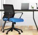 Da Urban® Bella Mid-Back Revolving Mesh Ergonomic Chair For Home & Office With Tilt Lock Mechanism, Armrest & High Comfort Seating (Blue)