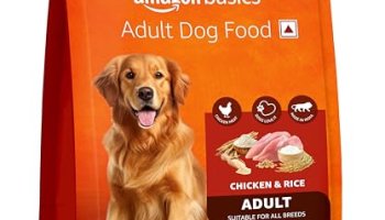 Amazon Basics Dry Dog Food | 1 Kg Trial Pack| Chicken & Rice | With Real Chicken Meat | Kibble For Adult Dogs | Packed With Protein | Suitable For All Breeds