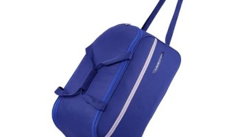 Lavie Sport Polyester Lino M Cabin Size 53 Cms Duffle Wheeler Bag|2 Wheel Duffle Bag|Duffle Bag With Adjustable Handle, 18 X 36 X 65 Centimeters, Navy