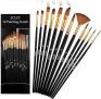 Eclet Craft Painting Brushes Set Of 12 Professional Round Pointed Tip Nylon Hair Artist Acrylic Paint Brush For Acrylic/Watercolor/Oil Painting (Af)