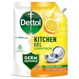 Dettol Dishwash Liquid And Kitchen Gel || Cuts Tough Grease || Remove Germs || Lemon Fragrance ||1500Ml (Refill Pack)