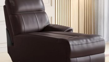 Home Centre Stockholm Half Leather 1-Seater Push Back Lounge Recliner – Brown