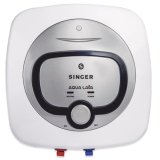 Singer Aqua Lava 15 L Glass Line Storage Water Heater (Geyser) | With Free Inlet & Outlet Pipe | 5 Star Energy Saving | 2000W Heating | 8 Bar Pressure | 5-Level Safety | Isi Certified | White & Silver