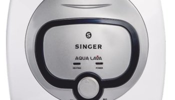 Singer Aqua Lava 15 L Glass Line Storage Water Heater (Geyser) | With Free Inlet & Outlet Pipe | 5 Star Energy Saving | 2000W Heating | 8 Bar Pressure | 5-Level Safety | Isi Certified | White & Silver