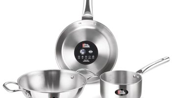Milton Pro Cook Triply Stainless Steel 4 Pc Induction Cookware Set, Tea Pan 16Cm, Fry Pan 22Cm, Kadai With Glass Lid 24Cm, Even & Fast Cooking, Induction & Gas Ready, 3 Years Warranty By Manufacturer
