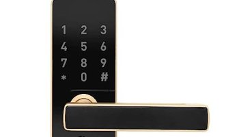 Godrej Catus Touch Smart Digital Lock For Wooden Door I 2 In 1 Access I Pin Access I Mechanical Key I Champagne Gold Finish