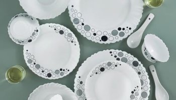 Larah By Borosil Luna Silk Series Opalware Dinner Set | 35 Pieces For Family Of 6 | Microwave & Dishwasher Safe | Bone-Ash Free | Crockery Set For Dining & Gifting | Plates & Bowls | White