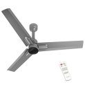 Polycab Wizzy Neo 1200Mm 5-Star Bldc, Remote Ceiling Fan For Living Room| 55% Energy Saving, 100% Copper, High Air Delivery, 6 Speed Setting, Free Installaion | 4-Yr Warranty【Grey Chrome】