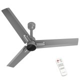 Polycab Wizzy Neo 1200Mm 5-Star Bldc, Remote Ceiling Fan For Living Room| 55% Energy Saving, 100% Copper, High Air Delivery, 6 Speed Setting, Free Installaion | 4-Yr Warranty【Grey Chrome】