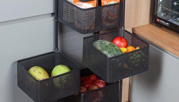 Cello Kitchen Pro Trolley With Wheels | Storage Organizer & Kitchen Accessories Items For Kitchen Storage Rack Square Design Fruits & Vegetable Onion Cutlery | Multi-Purpose Trolley | (Black,Layer 4)