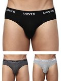 Levi’S Men’S Cotton Modern Regular Fit Solid Briefs (Pack Of 3) (#009-Brief-Asst-P3_Assorted_M)