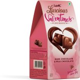 Luvit Luscious Valentine’S Love Delights|Heart Shaped Milk & Dark Chocolates Gift Bars(180 G)