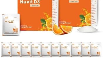 The Old Natural Nuvit D3 Granules 60,000 Iu – Cholecalciferol Sachets – Orange Flavour – 10 Sachets (10 X 1 G)– Pack Of 2