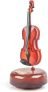 Violin Shaped Rotating Music Box Decorative Tabletop Ornament With Wooden Base