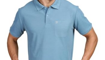 Lux Parker Men Cotton Blend Regular Fit Polo Shirt 1102_1Pc_Adriatic Blue, Medium