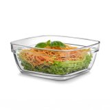 Cello Nadir Square Stackable Bowl 1.1 Litre 17 Cm | Multipurpose Clear Glass Bowl For Kitchen And Table Use