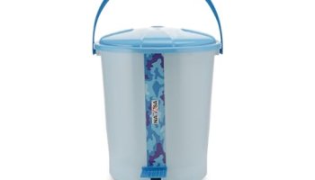 Nayasa Army Pedal Bin- 11.5 Ltrs | Dustbin With Lid | Garbage Waste Bin With Handle | For Kitchen – Bathroom | Strong & Durable | Blue