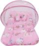 Miss & Chief Baby Mosquito Net With Mattress Baby Mattress Teddy Print(Fabric, Pink)