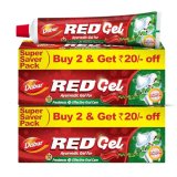 Dabur Red Gel Ayurvedic Toothpaste – 600G (150G X 4) | Reduction In Bad Breath, Plaque & Gingivitis | Freshness With Protection | For Healthy Gums & Effective Dental Care