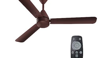 Crompton Energion Hyperjet 1200Mm Bldc Ceiling Fan | Point Anywhere Remote Control | Bee 5 Star Rated Energy Efficient | Superior Air Delivery | Anti-Rust | 2 Year Manufacturer Warranty | Brown