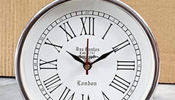 Vok57 Vintage Handmade Table Clock | Classic Roman Numeral Wooden Desk Clock For Office, Living Room & Home Decoration