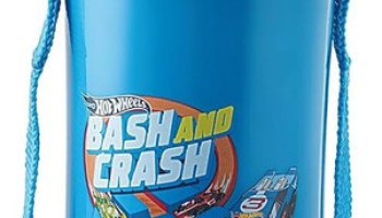 Cello Puro Junior 600 Hot Wheel Print Water Bottle For Kids | Easy Carry Wrist Belt 470 Ml Plastic Bottle(Pack Of 1, Blue)