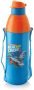 Cello Puro Junior 600 Hot Wheel Print Water Bottle For Kids | Easy Carry Wrist Belt 470 Ml Plastic Bottle(Pack Of 1, Blue)