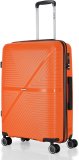 Stony Brook By Nasher Miles Axis Hard-Sided Polypropylene Check-In Luggage Orange 24 Inch |65Cm Trolley Bag Check-In Suitcase 8 Wheels – 24 Inch