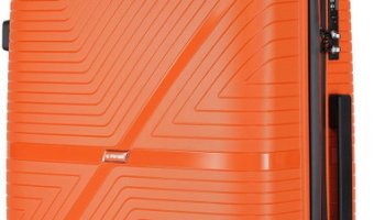 Stony Brook By Nasher Miles Axis Hard-Sided Polypropylene Check-In Luggage Orange 24 Inch |65Cm Trolley Bag Check-In Suitcase 8 Wheels – 24 Inch