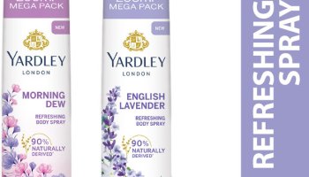 Yardley London Morning Dew Refreshing Body Spray 200Ml + English Lavender 200Ml Deodorant Spray  –  For Women(400 Ml, Pack Of 2)