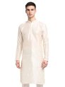 Jompers Men’S Dupion Silk Solid Regular Kurta (Koko_636_White
