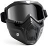 Btag Anti Scratch Uv Protective Motorcycle Face Mask With Detachable Goggles | Anti-Fog Uv Protection Riding Mask With Removable Breathable Filter | Full Face Windproof Shield For Biking.(Black)