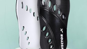 Vector X V2 Football Protection Shin Guard/Shinpad | Durable | Lightweight (L, Black)