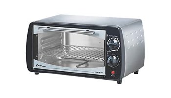 Bajaj 1000T Oven Toaster Grill (10 Liter Otg) | Temperature Control | Stainless Steel Body With Transparent Glass Door | Black | 2 Year Warranty | 800 Watts