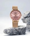 Sonata Poze Pink Dial Rose Gold Strap Analog Watch  – For Women