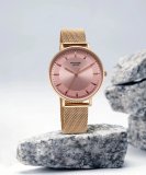 Sonata Poze Pink Dial Rose Gold Strap Analog Watch  – For Women