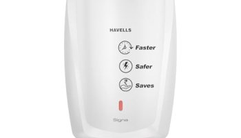 Havells Signa 5 Litre Instant Water Heater(Geyser)| Twin Led Indicator| Rust And Shock Proof Body| Isi Marked| Fire Retardant Power Cord| Warranty: 5 Year On Inner Tank & 2 Year Comprehensive (White)